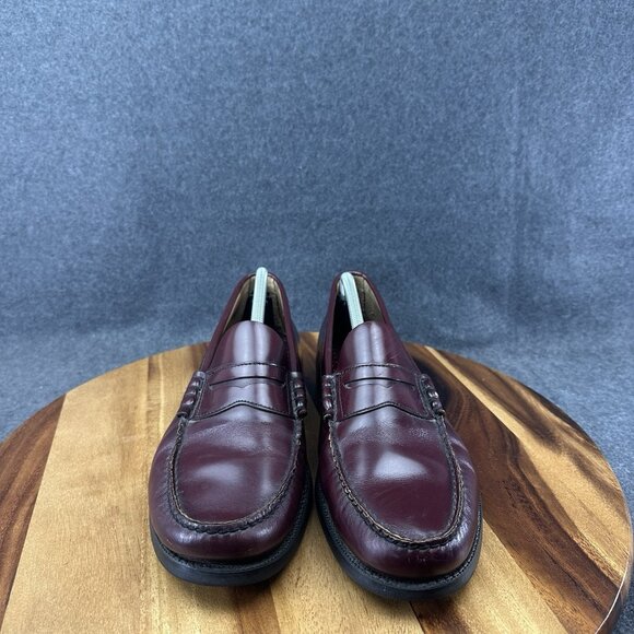 GH Bass Mens Walton Penny Loafer Size 11M Burgundy Leather Slip On Dress Shoe - Picture 3 of 11